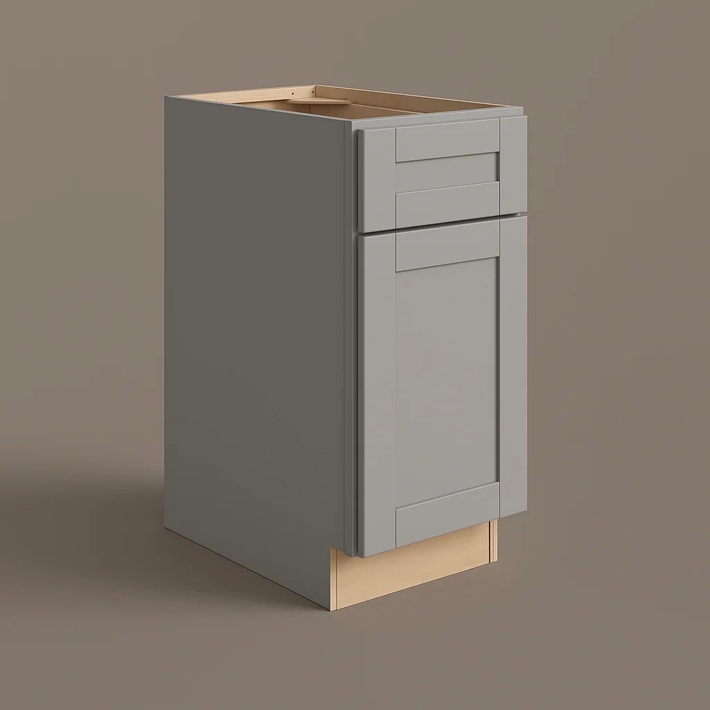 MILL'S PRIDE Richmond Vesuvius Gray Shaker Base Kitchen Cabinet - 12 in W x 24 in D x 34.5 in H