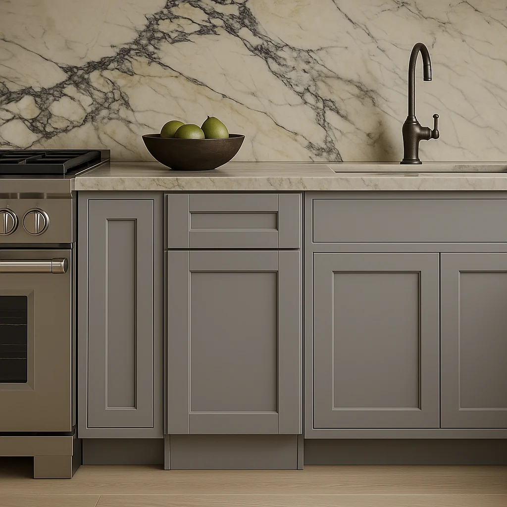 MILL'S PRIDE Richmond Vesuvius Gray Shaker Base Kitchen Cabinet - 12 in W x 24 in D x 34.5 in H - Image 2