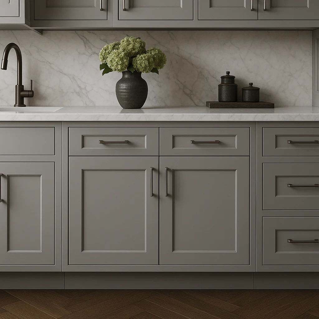 MILL'S PRIDE Richmond Vesuvius Gray Shaker Base Kitchen Cabinet - 36 in W x 24 in D x 34.5 in H - Image 3