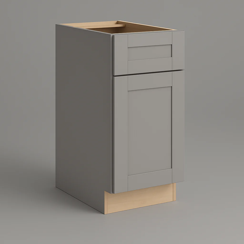 MILL'S PRIDE Richmond Vesuvius Gray Shaker Base Kitchen Cabinet - Soft Close, Ready to Assemble