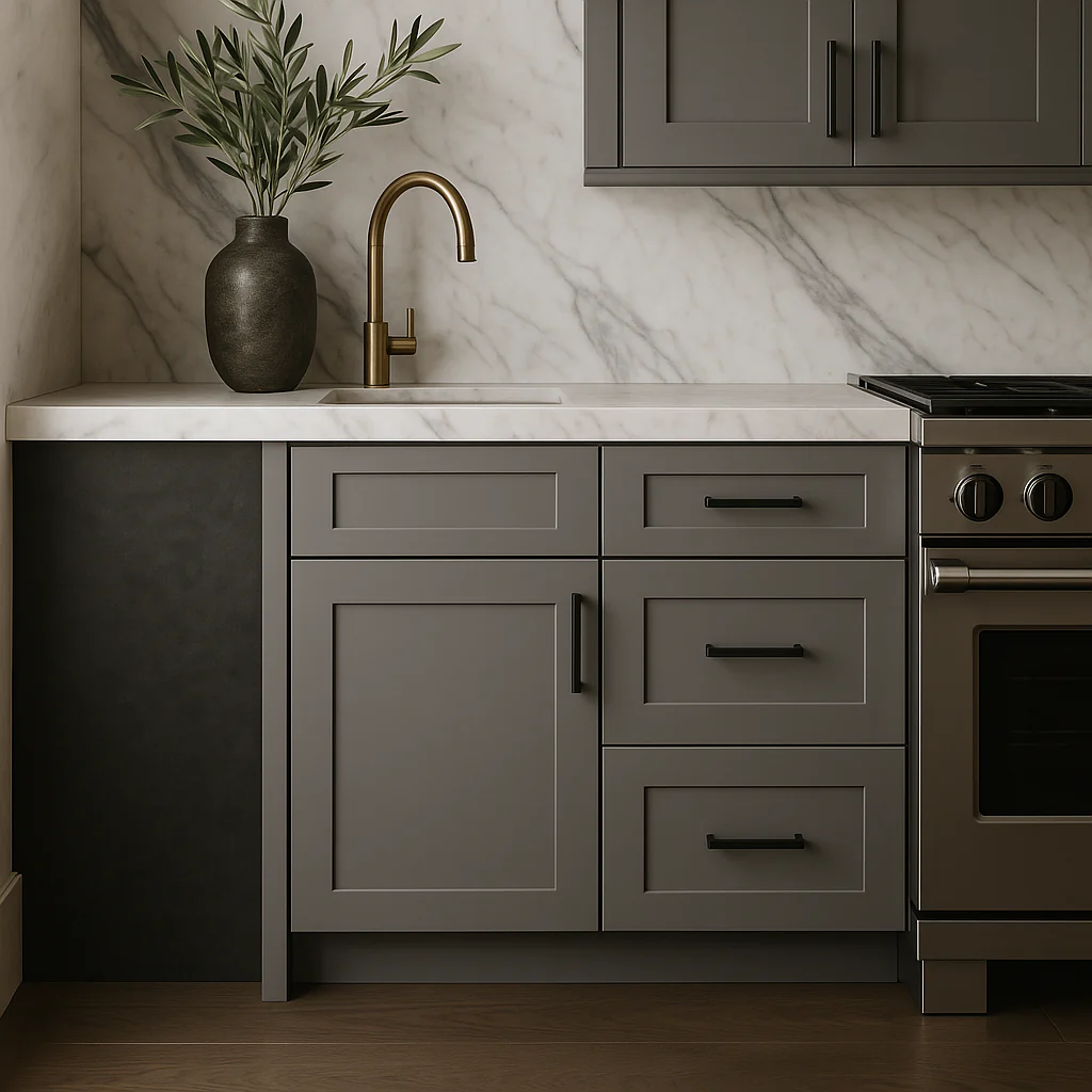 MILL'S PRIDE Richmond Vesuvius Gray Shaker Base Kitchen Cabinet - Soft Close, Ready to Assemble - Image 3