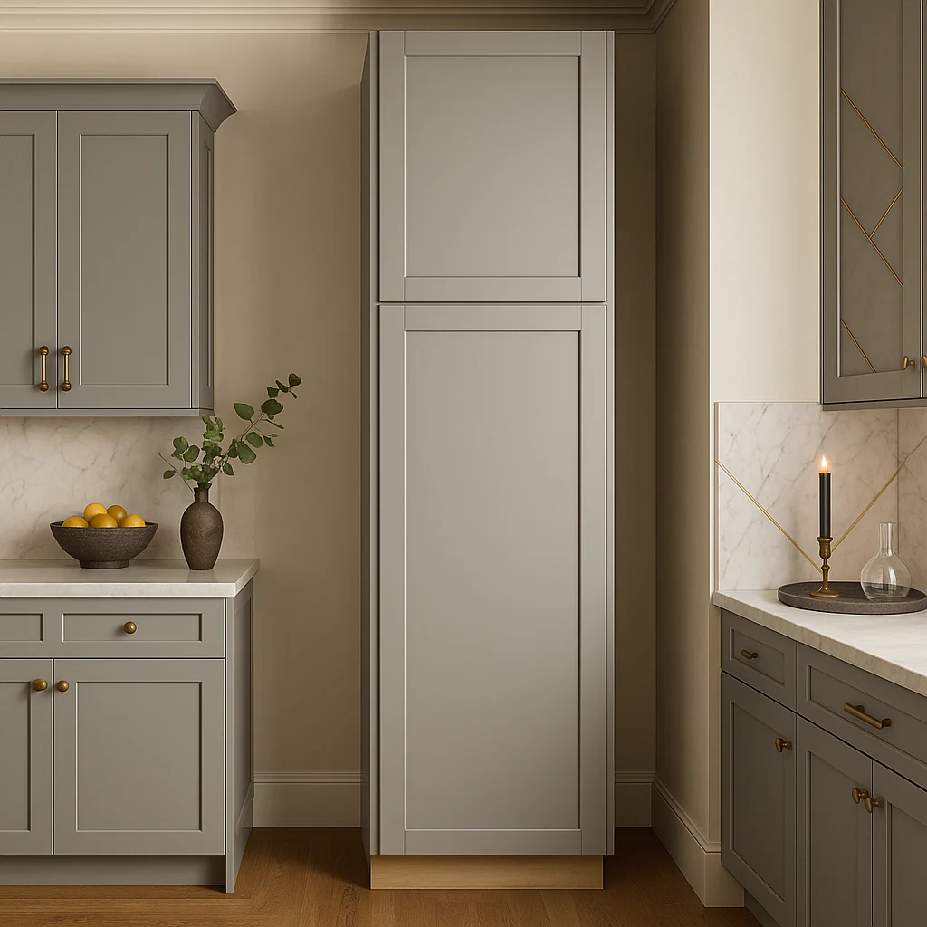 MILL'S PRIDE Richmond Vesuvius Gray Shaker Pantry Cabinet - 18" W x 24" D x 90" H - Image 3