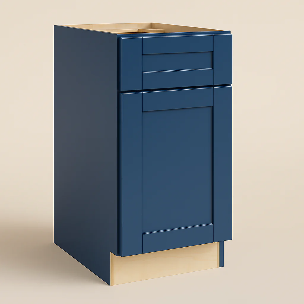 MILL'S PRIDE Valencia Blue Shaker Base Kitchen Cabinet - 21 in W x 24 in D x 34.5 in H