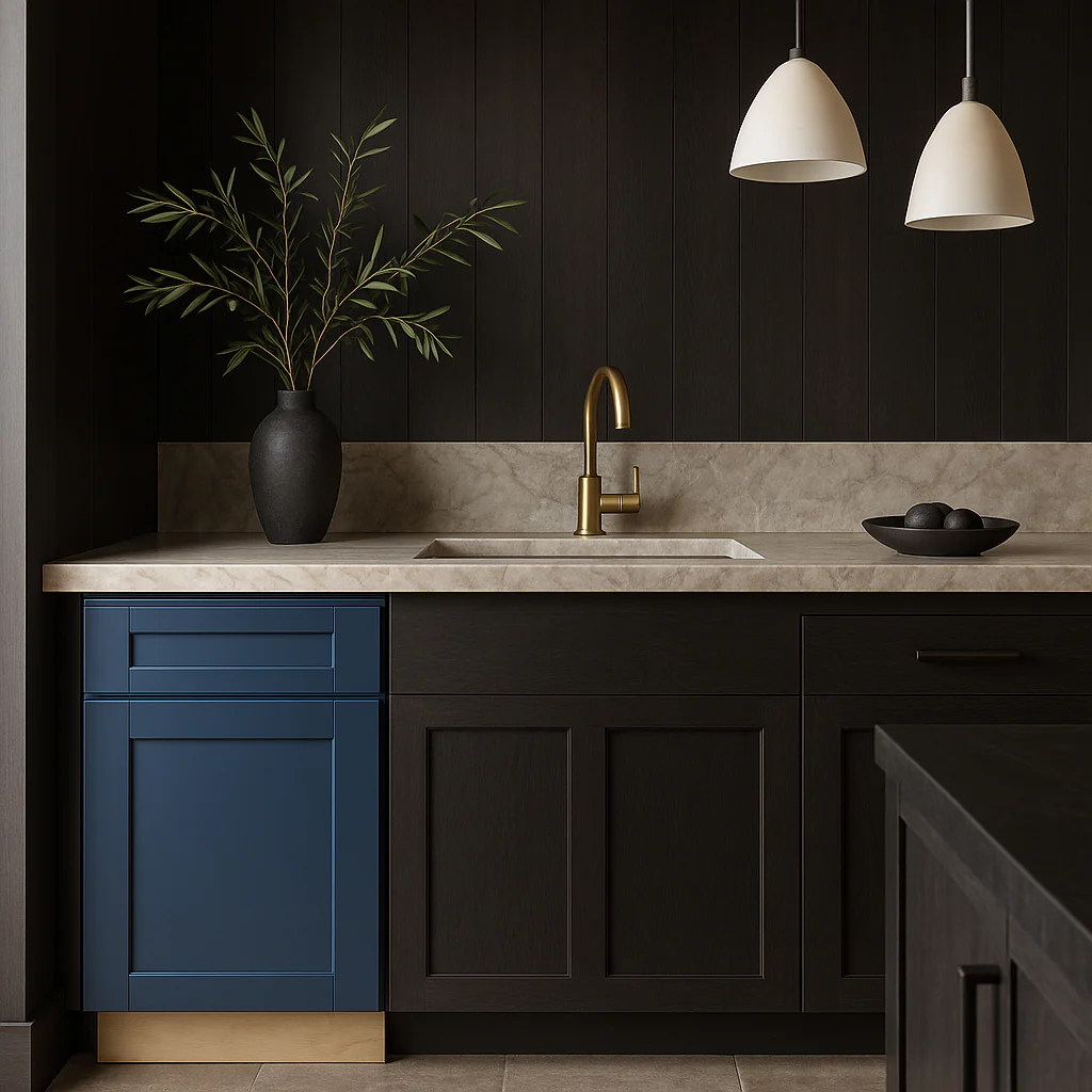 MILL'S PRIDE Valencia Blue Shaker Base Kitchen Cabinet - 21 in W x 24 in D x 34.5 in H - Image 2