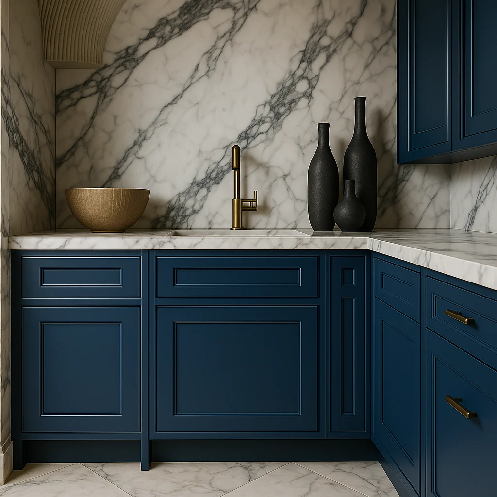 MILL'S PRIDE Valencia Blue Shaker Base Kitchen Cabinet - 21 in W x 24 in D x 34.5 in H - Image 3