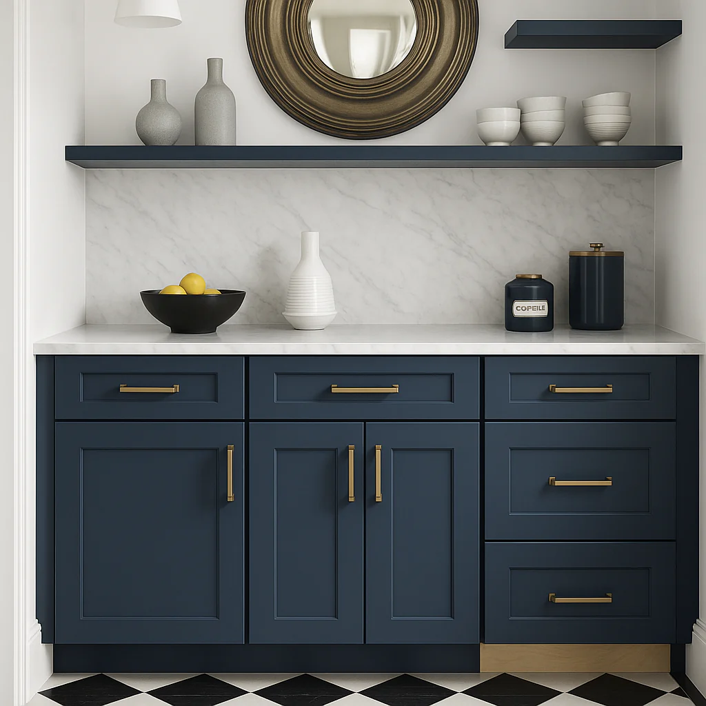 MILL'S PRIDE Valencia Blue Shaker Base Kitchen Cabinet - 24 in W x 24 in D x 34.5 in H - Image 2