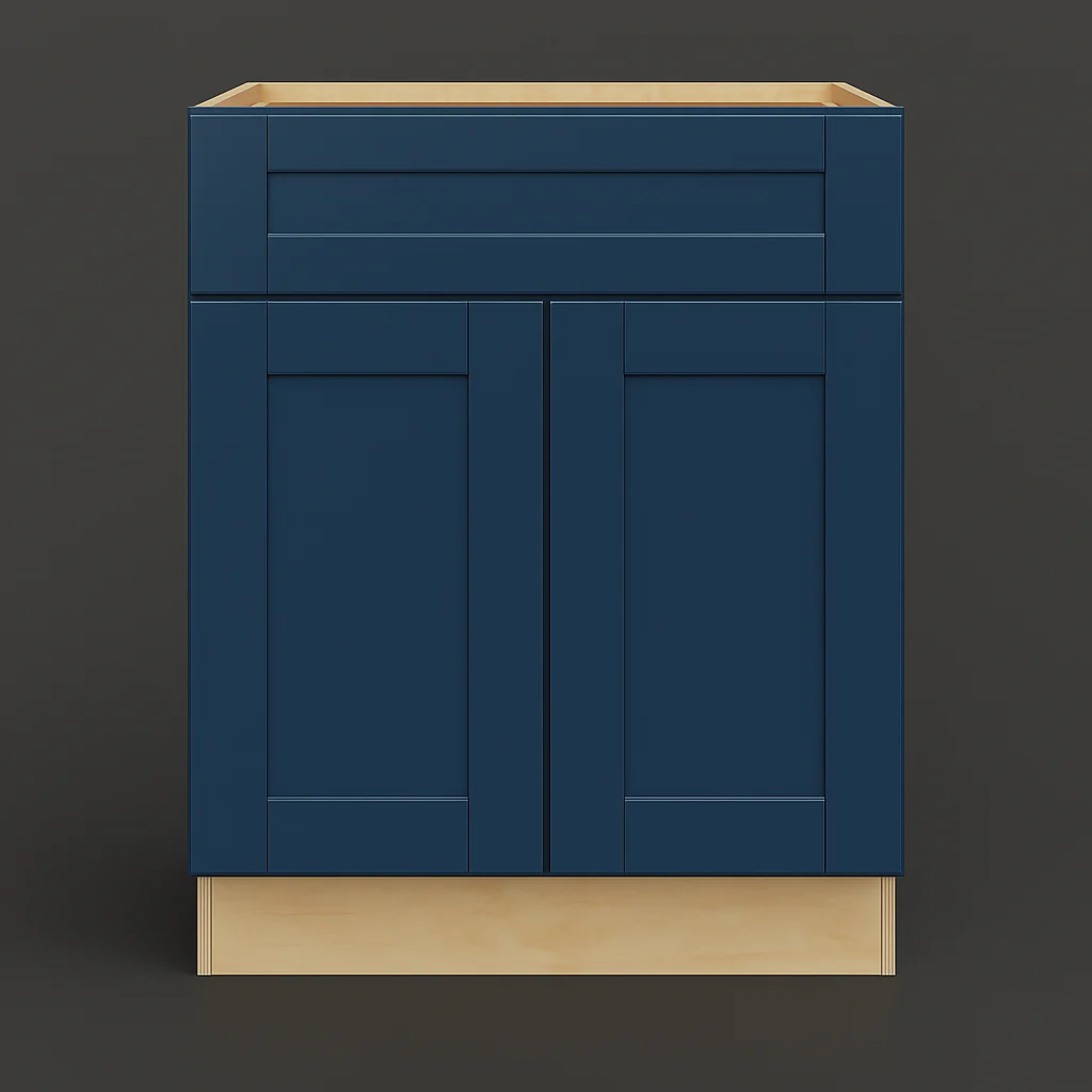 MILL'S PRIDE Valencia Blue Shaker Base Kitchen Cabinet - 30 in W x 24 in D x 34.5 in H