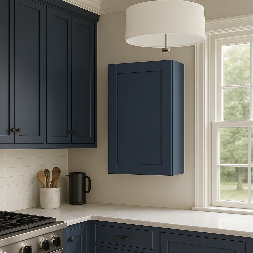 MILL'S PRIDE Valencia Blue Shaker Wall Kitchen Cabinet - 18" W x 12" D x 36" H - Image 4