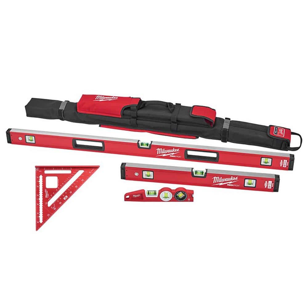 Milwaukee 10 in./24 in./48 in. REDSTICK Box and Torpedo Level Set