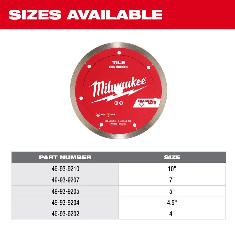 Milwaukee 10 in. DIAMOND MAX Continuous Tile Diamond Blade - Image 7