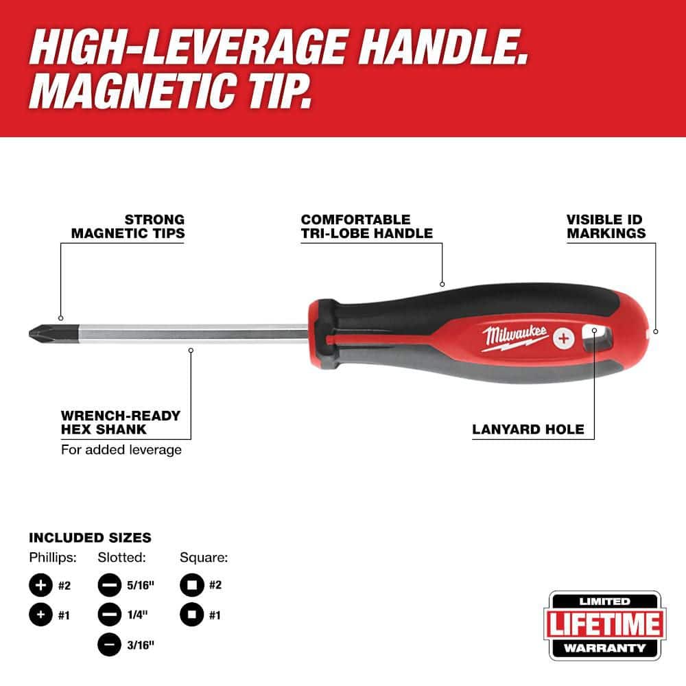 Milwaukee 144-Position Flex-Head Ratcheting Combination Wrench Set SAE with Screwdriver Set (25-Piece) - Image 3