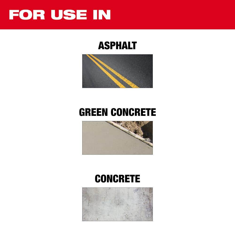 Milwaukee 16 in. Asphalt & Green Concrete Segmented Diamond Blade, 1 in/20 mm Arbor, 5,460 RPM (49-93-7245) - Image 2