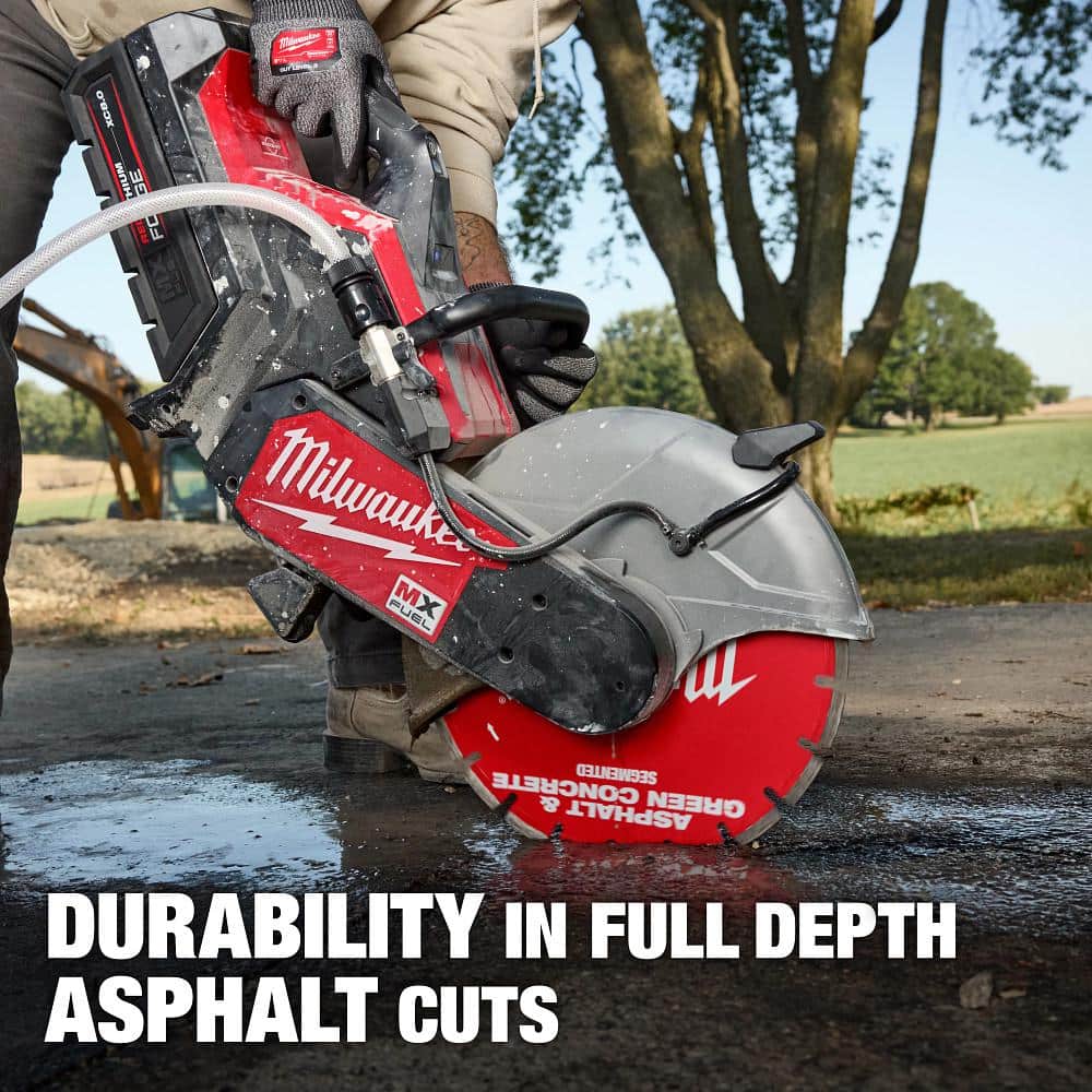 Milwaukee 16 in. Asphalt & Green Concrete Segmented Diamond Blade, 1 in/20 mm Arbor, 5,460 RPM (49-93-7245) - Image 5