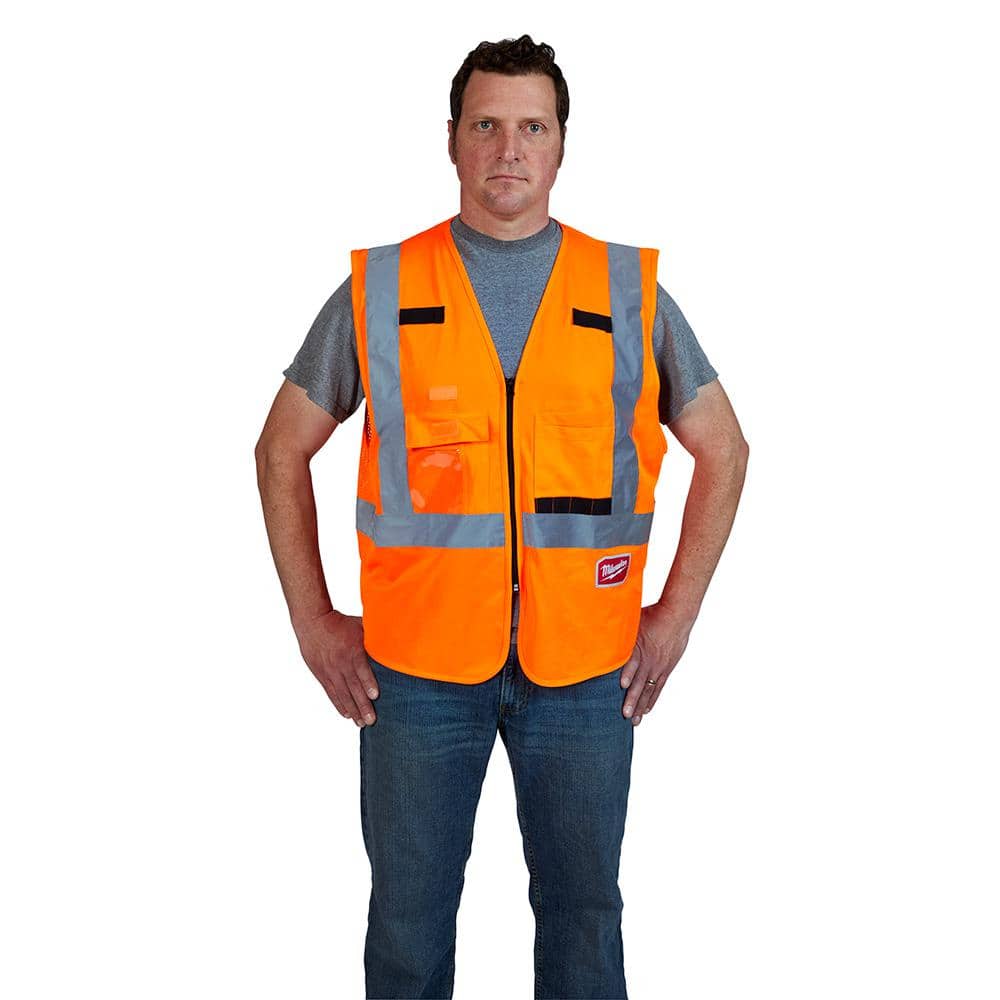 Milwaukee 2X-Large/3X-Large Orange Class 2 High-Visibility Safety Vest with 10 Pockets (12-Pack) - Image 5