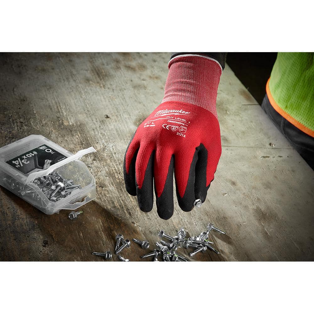 MILWAUKEE 2XL Nitrile Dipped Safety Work Gloves – Touchscreen Compatible, ANSI Abrasion Level 3 - Image 5