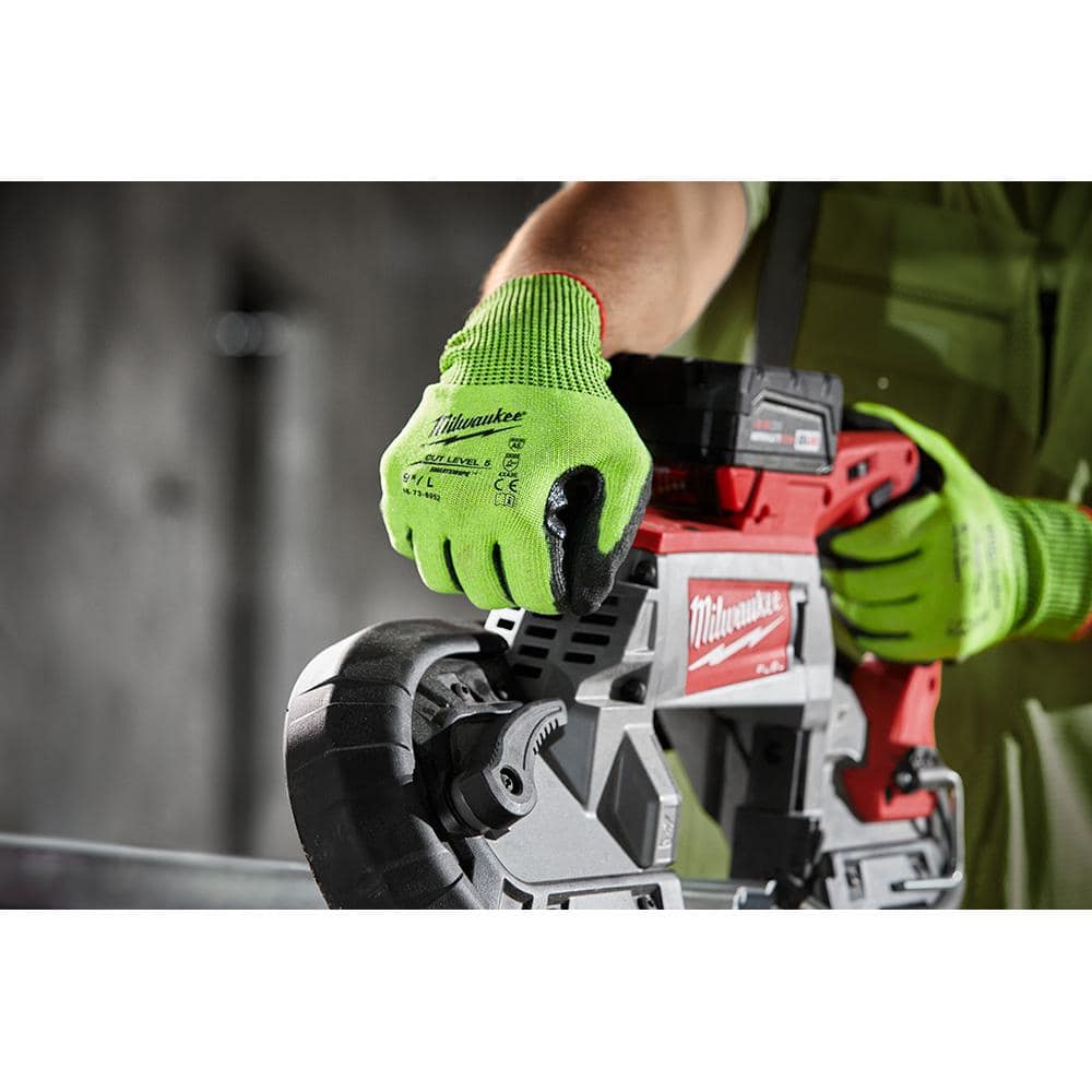 MILWAUKEE 2XL Seamless Knit Work Gloves with Polyurethane Palm Coating, Lime/Black (ANSI Abrasion 3) - Image 5