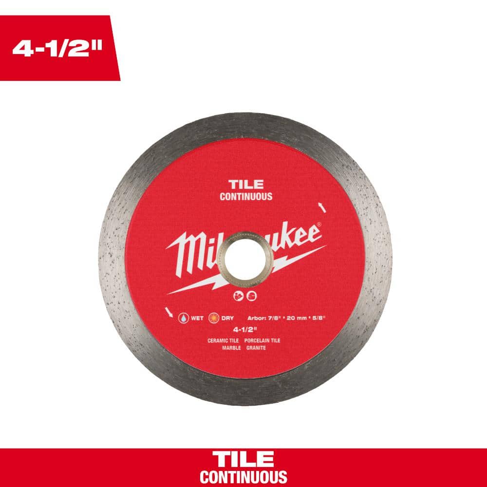 Milwaukee 4.5 in. Continuous Tile Diamond Blade for Precise Tile Cutting