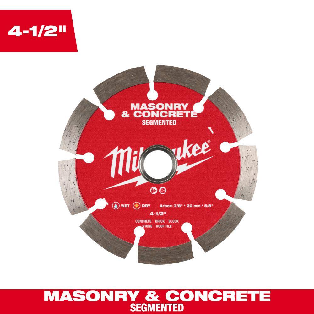 Milwaukee 4.5 in. Segmented Masonry & Concrete Diamond Blade
