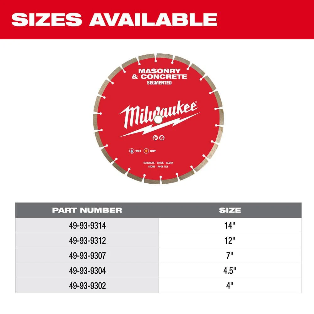 Milwaukee 4.5 in. Segmented Masonry & Concrete Diamond Blade, 7/8"-20mm-5/8" Arbor, 13,300 RPM - Image 6