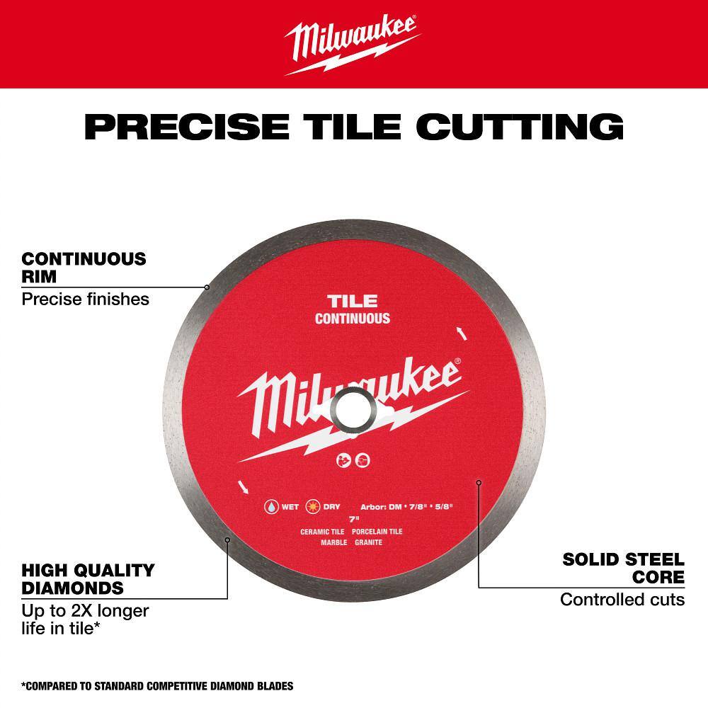 Milwaukee 4 in. Continuous Tile Diamond Blade – 7/8"/20mm/5/8" Arbor, 15,000 RPM - Image 4