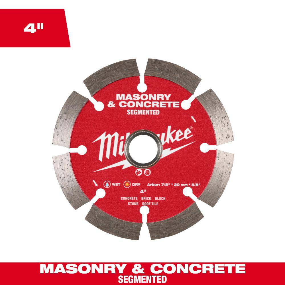 Milwaukee 4 in. Segmented Masonry & Concrete Diamond Blade