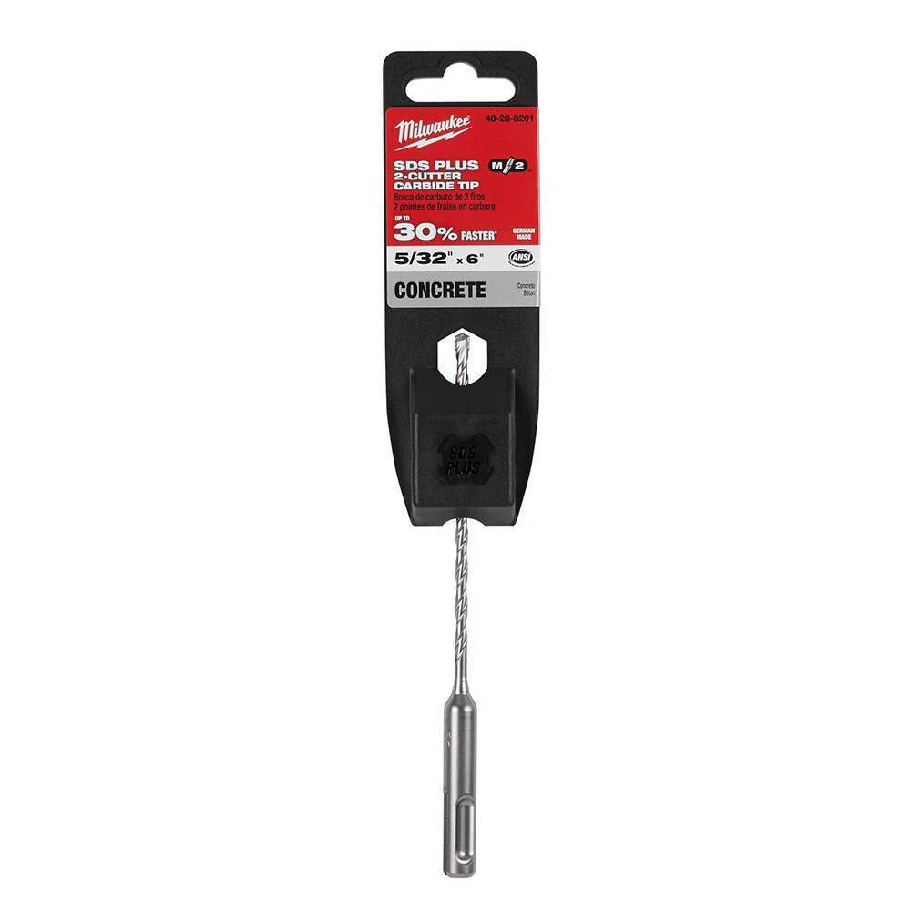 Milwaukee 5/32 in. x 6 in. M/2 SDS-Plus 2-Cutter Carbide Drill Bit - Image 8