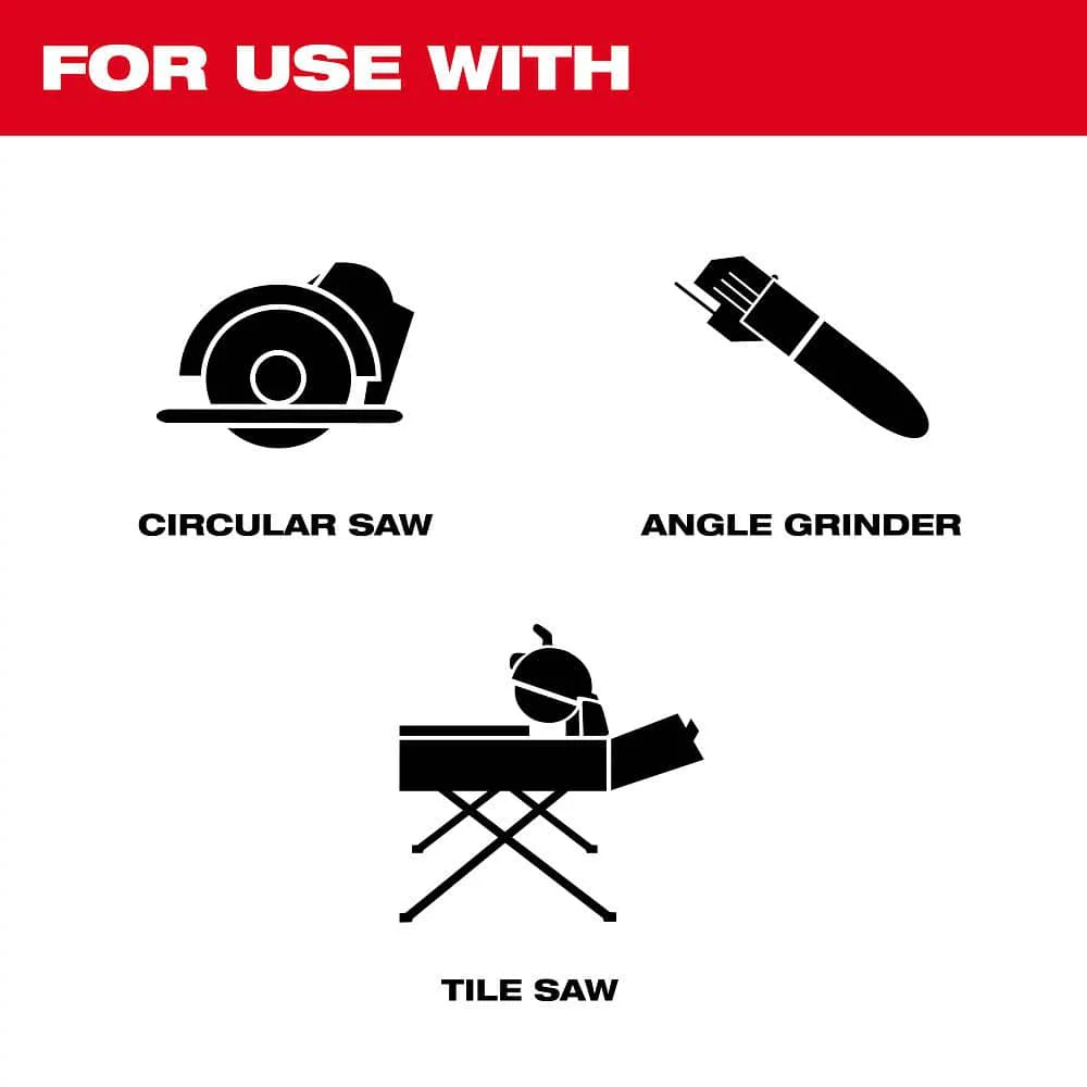 Milwaukee 7 in. Continuous Tile Diamond Blade – Solid Steel Core, Wet/Dry, DM 7/8"–5/8" Arbor - Image 3