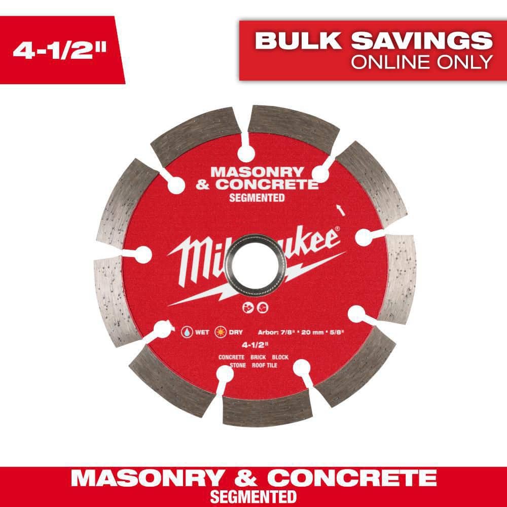 Milwaukee 7 in. Segmented Masonry & Concrete Diamond Blade, DM 7/8"–5/8" Arbor, 8,730 RPM