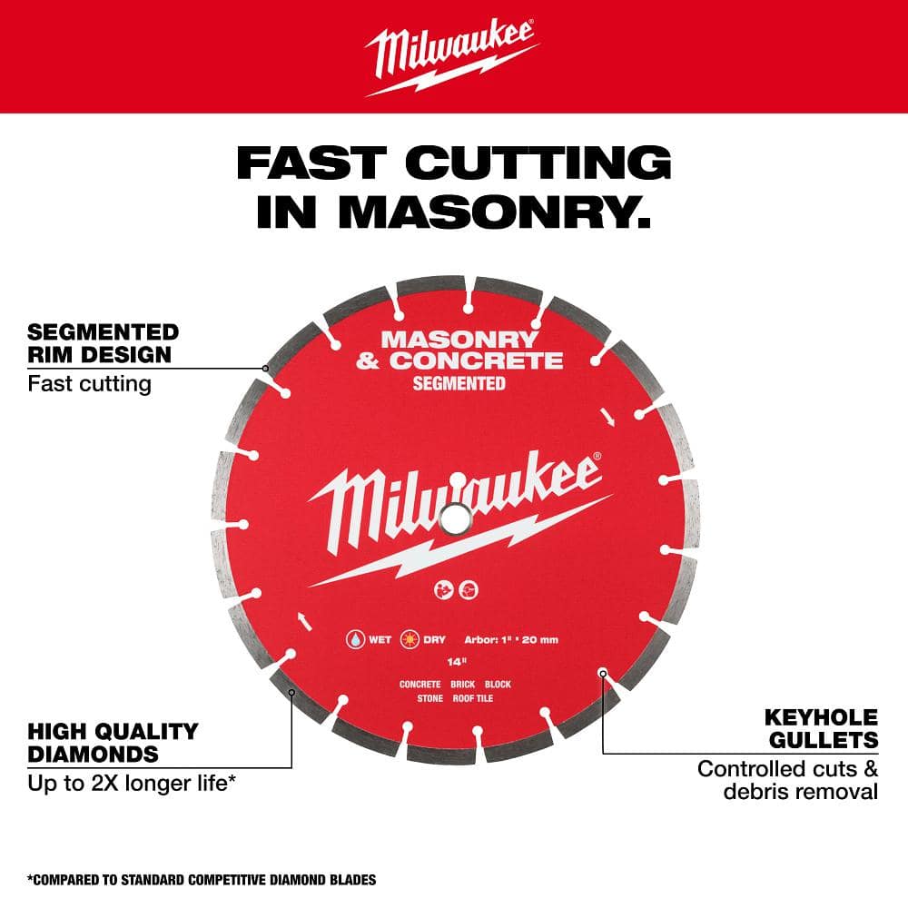 Milwaukee 7 in. Segmented Masonry & Concrete Diamond Blade, DM 7/8"–5/8" Arbor, 8,730 RPM - Image 4