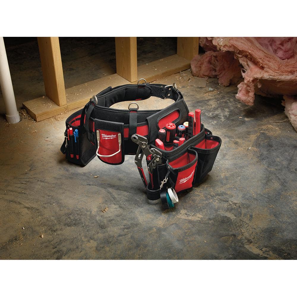 Milwaukee Adjustable Electrician's Work Waist Tool Belt with 19 oz. Hickory Framing Hammer, 29 Pockets (Model 48-22-8110 + 48-22-9419) - Image 6