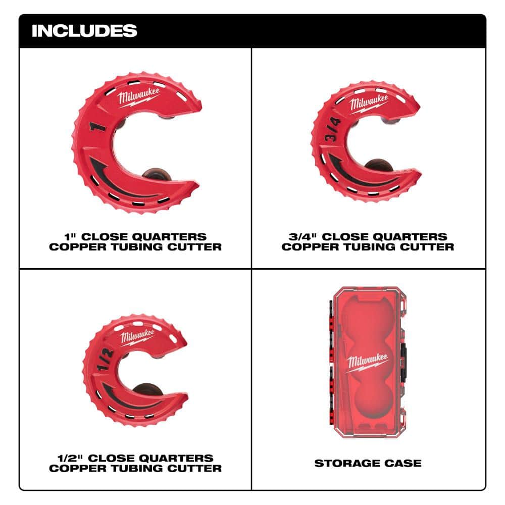 Milwaukee Close Quarters Tubing Cutter Set (3-Piece) - Image 4