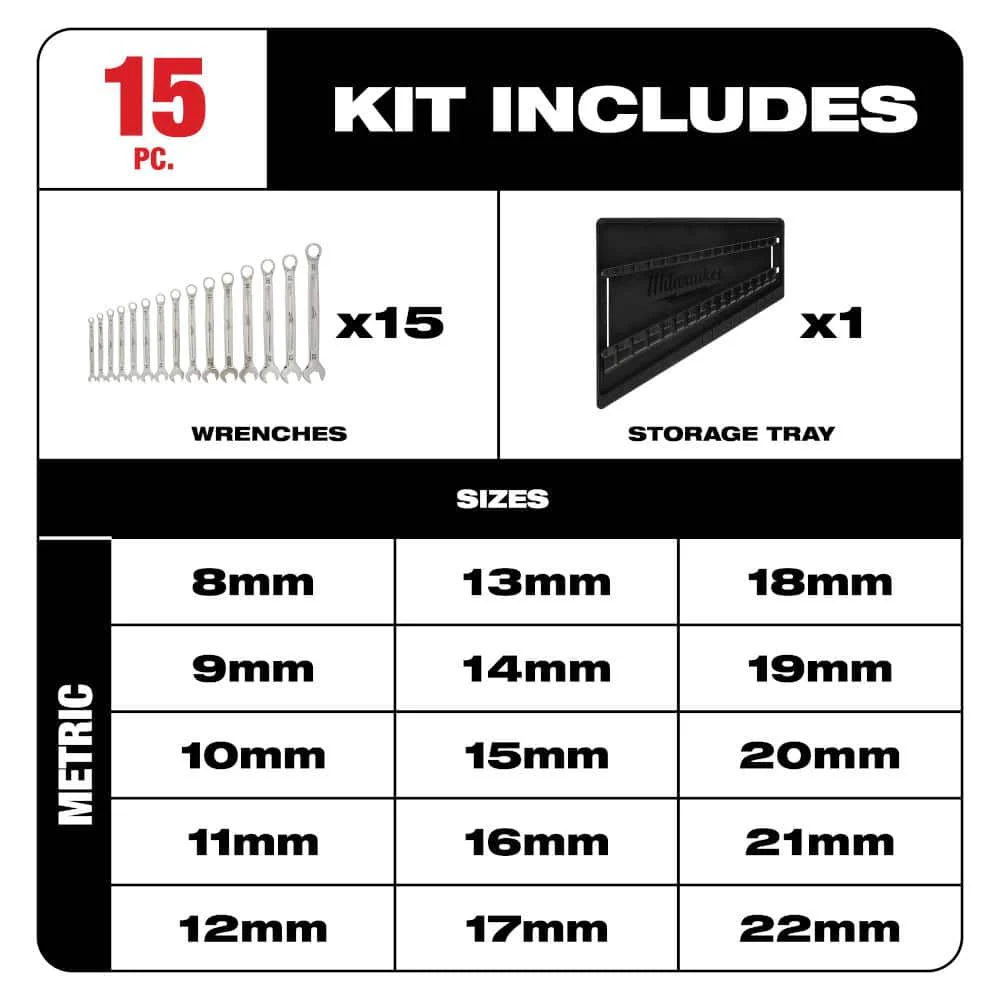 Milwaukee Combination SAE/Metric Wrench & Ratchet/Socket Mechanics Tool Set with PACKOUT Case, 136-Piece - Image 5