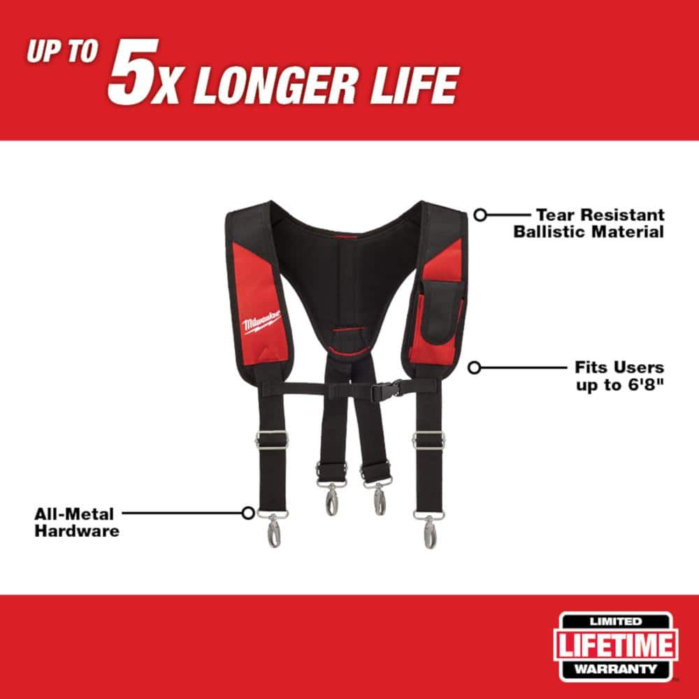 Milwaukee Electricians Adjustable Work Waist Tool Belt and X-Large Padded Rig, 29 Pockets, 1680D Nylon - Image 3