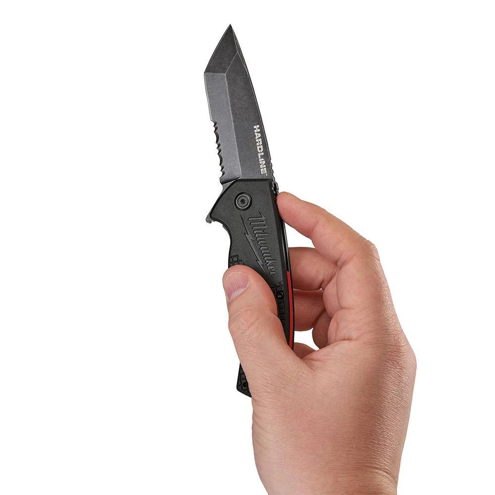 Milwaukee Hardline D2 Steel Folding Knives, 3 in. Serrated Tanto + 3.5 in. Smooth Drop Point (Model 48-22-1998 & 48-22-1999) - Image 7
