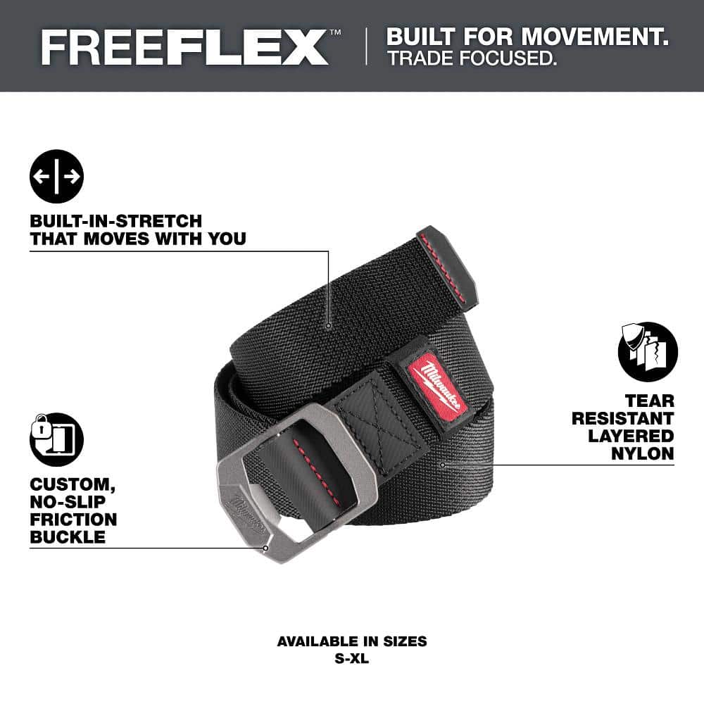 Milwaukee Large FREEFLEX Nylon Webbing 1.5" Belt - Image 2