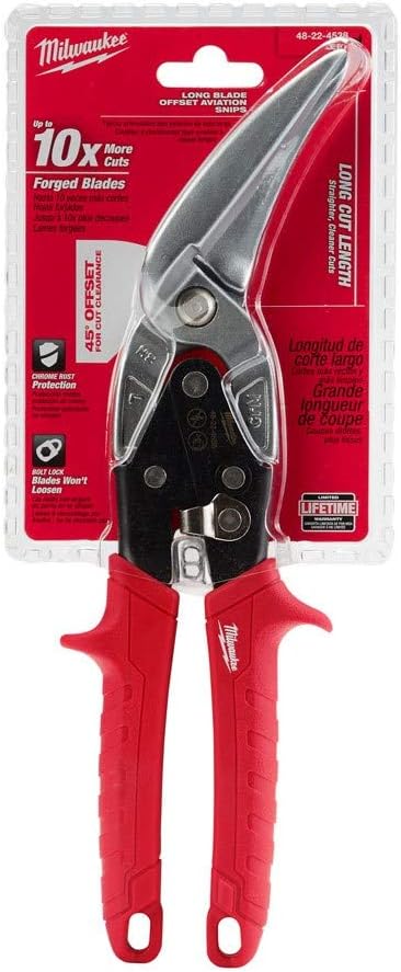 Milwaukee Left and Right Offset Aviation Snips 2‑Pack, Forged Stainless Blades - Image 6