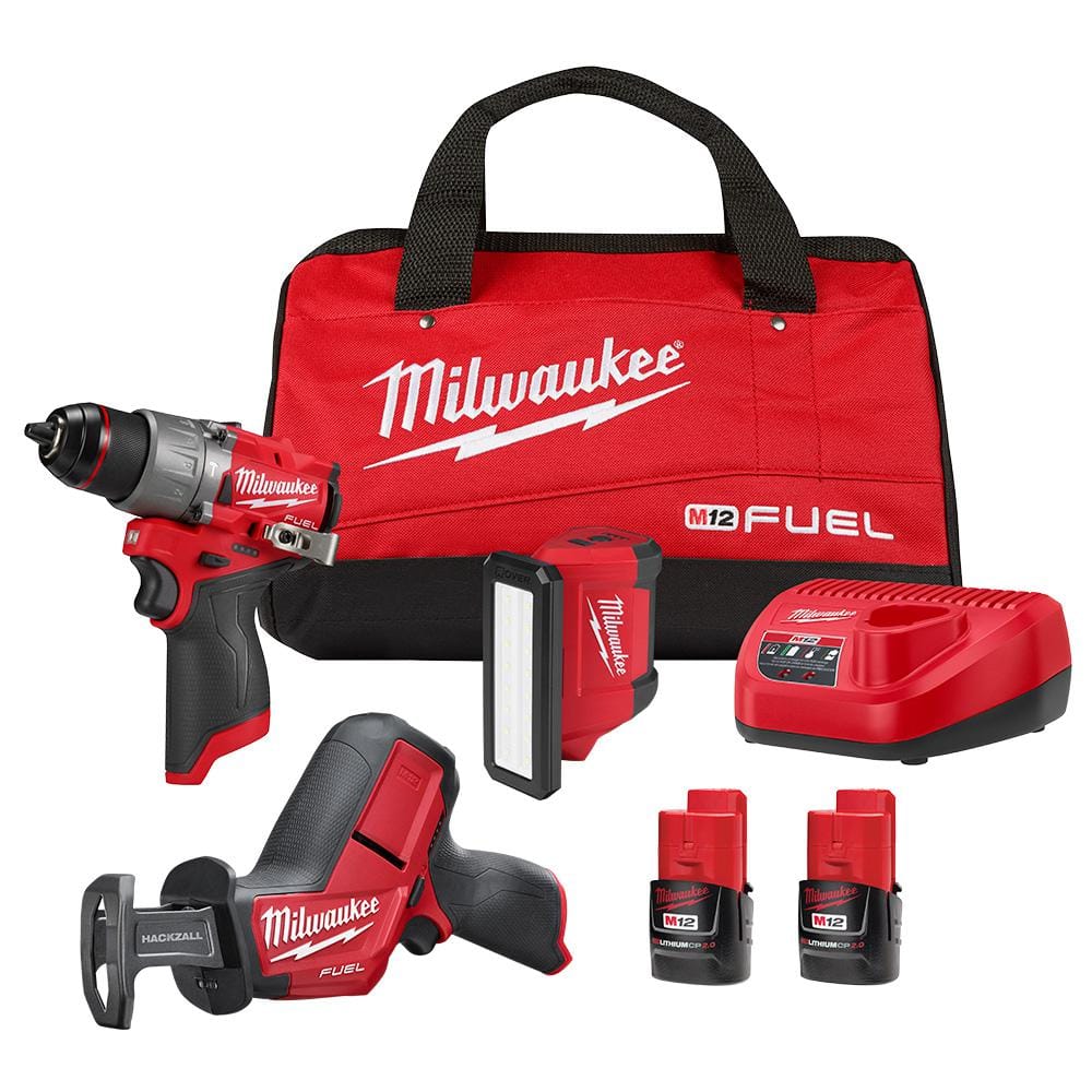 Milwaukee M12 FUEL 12-Volt Li-Ion Brushless Cordless 3-Tool Combo Kit with Batteries