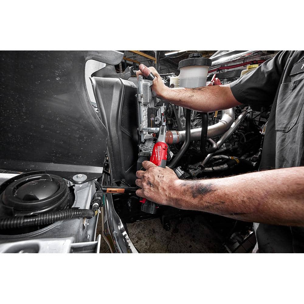 Milwaukee M12 FUEL 12V Brushless Cordless High-Speed 3/8 in. Ratchet Kit with M12 Compact Inflator - Image 7