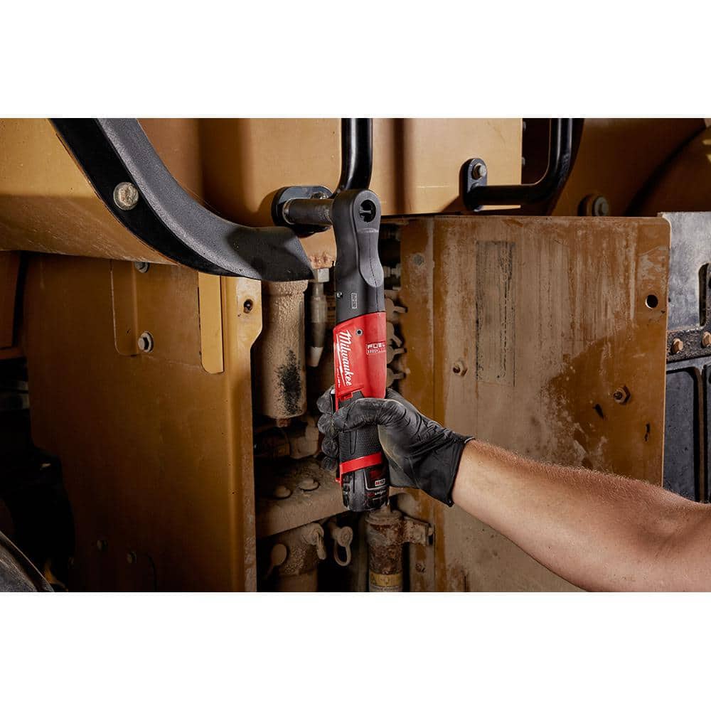 Milwaukee M12 FUEL 12V Lithium‑Ion Brushless 3/8 in. Cordless Ratchet Kit with (2) 2.0Ah Batteries, Charger, Bag & SAE Socket Set - Image 8
