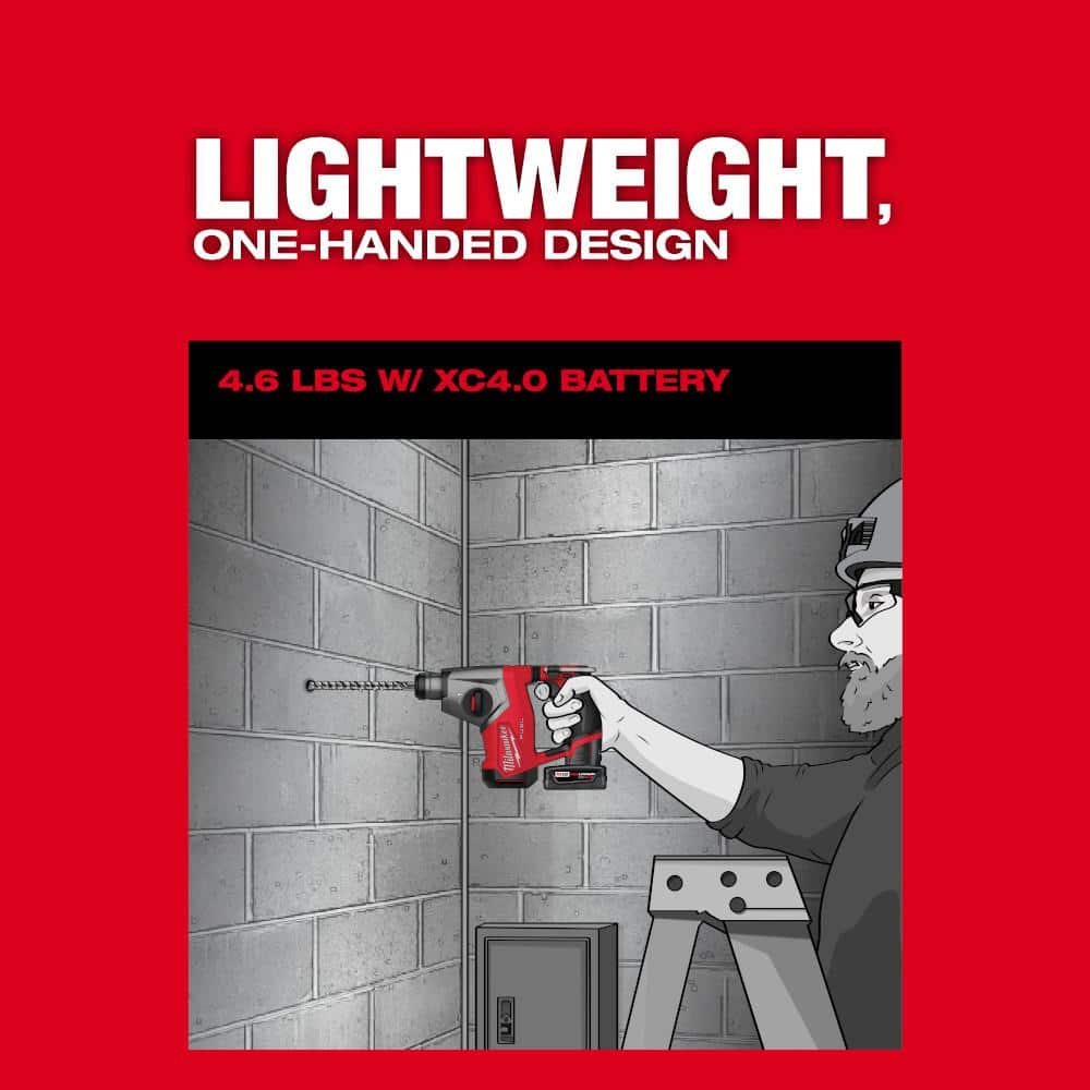 Milwaukee M12 FUEL 12V Lithium‑Ion Brushless Cordless 5/8 in. SDS‑Plus Rotary Hammer Drill (Tool‑Only) - Image 5