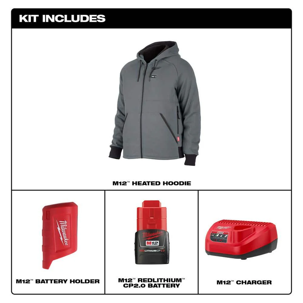Milwaukee M12 Men’s Heated Hoodie, Large, 12-Volt Lithium-Ion Cordless, Green (Jacket & Battery Holder Only) - Image 3