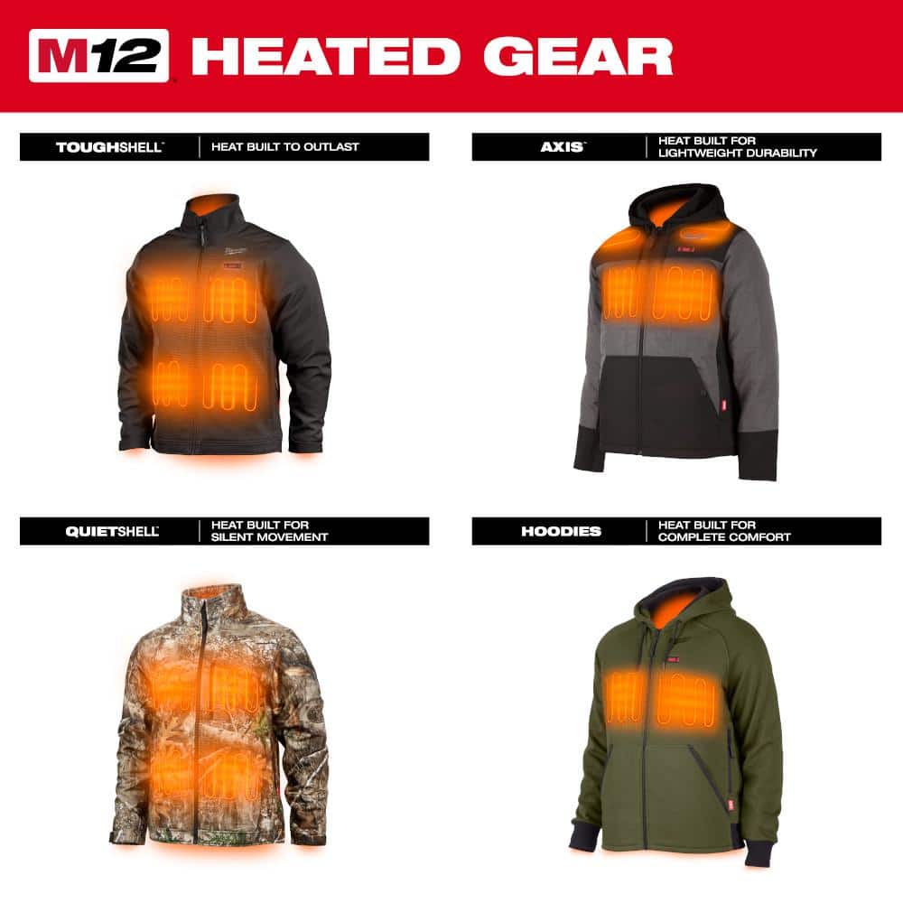 Milwaukee M12 Men’s Heated Hoodie, Large, 12-Volt Lithium-Ion Cordless, Green (Jacket & Battery Holder Only) - Image 7