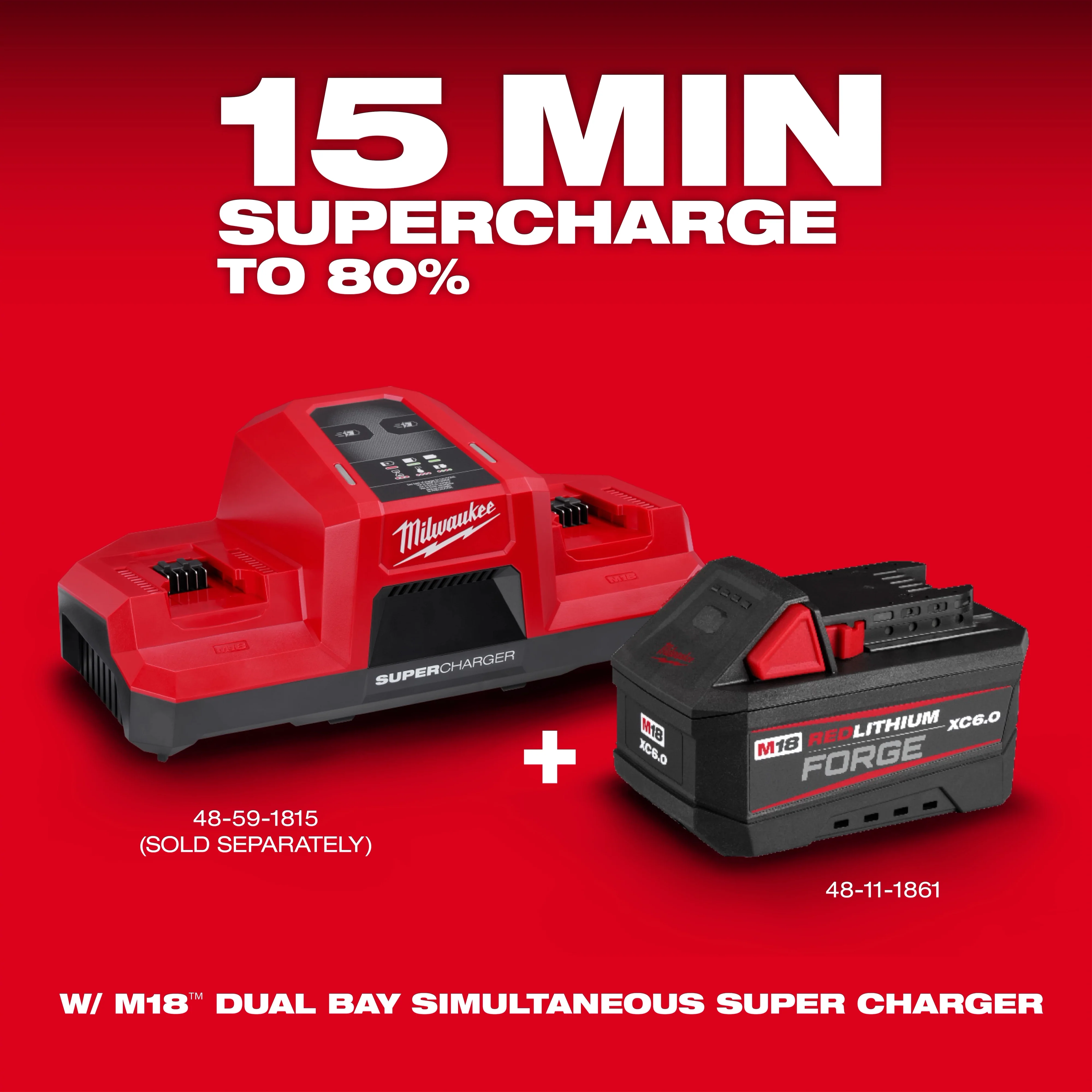Milwaukee M18 18-Volt Lithium-Ion Battery 3-Pack: (1) High Output 6.0Ah + (2) 5.0Ah - Image 4