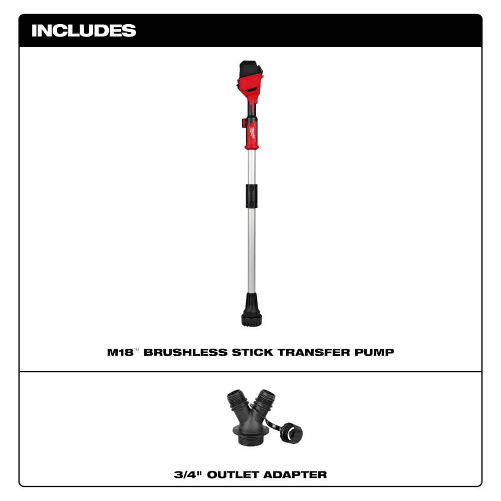 Milwaukee M18 18-Volt Lithium-Ion Cordless Brushless Stick Transfer Pump, 2940-20 - Image 3