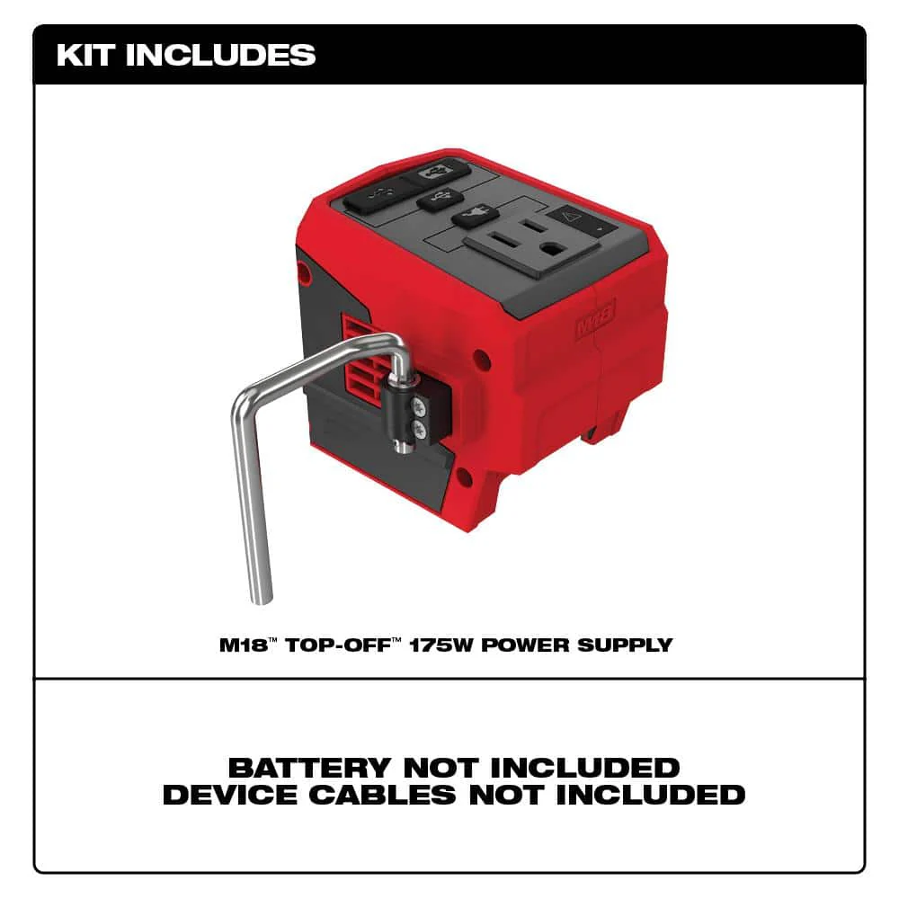 Milwaukee M18 18V Lithium-Ion 175W Compact Inverter + M18 HIGH OUTPUT FORGE XC6.0 Battery Kit - Image 2