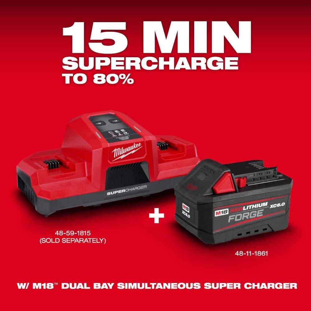 Milwaukee M18 18V Lithium-Ion REDLITHIUM FORGE XC6.0 Battery Pack - Image 4