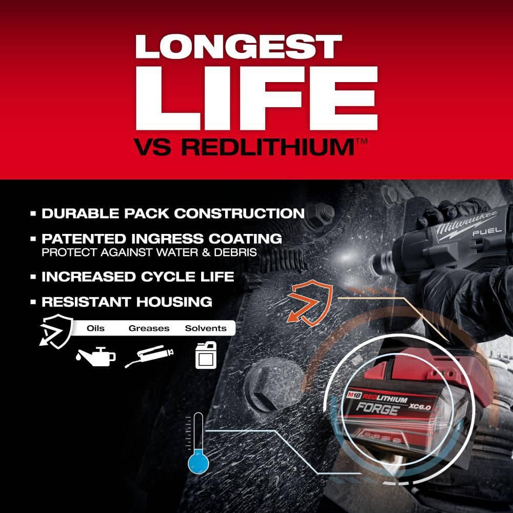 Milwaukee M18 18V Lithium-Ion REDLITHIUM FORGE XC6.0 Battery Pack (6-Pack) - Image 7