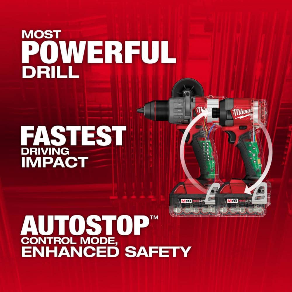 Milwaukee M18 FUEL 18‑V Lithium‑Ion Brushless Cordless Hammer Drill & Impact Driver Combo Kit (2‑Tool) with D‑Handle Jigsaw - Image 2