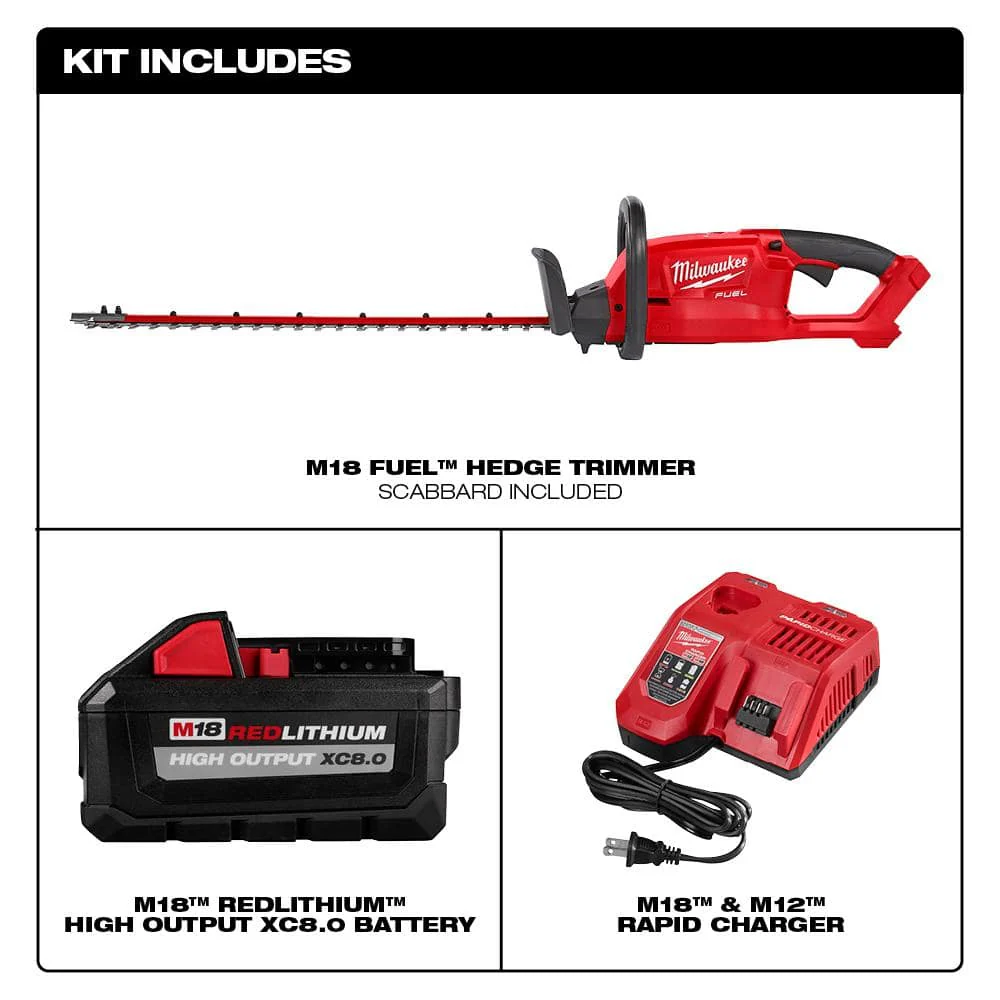 Milwaukee M18 FUEL 18V 24 in. Brushless Cordless Hedge Trimmer Kit with 8.0 Ah Battery and Charger - Image 4