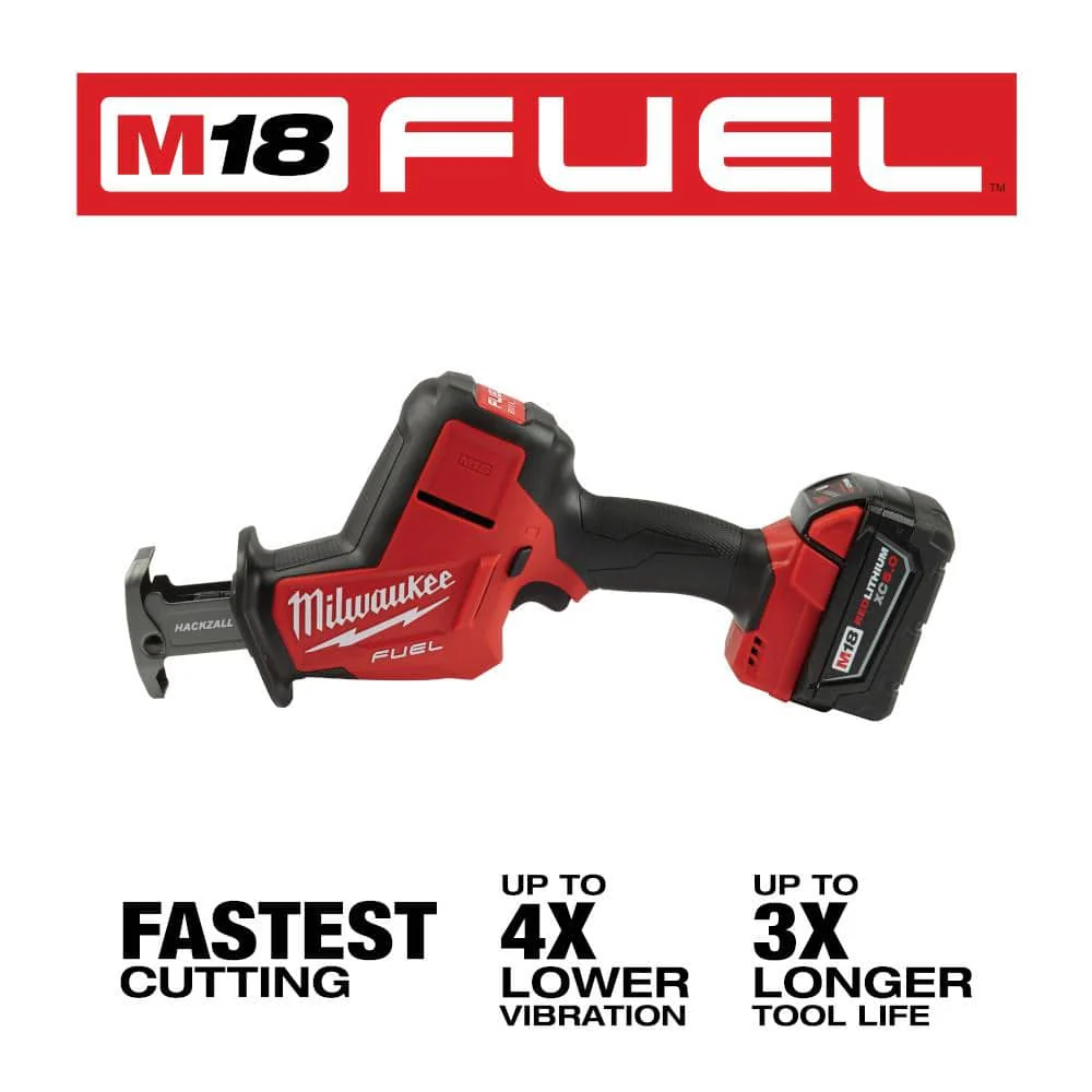 Milwaukee M18 FUEL 18V Brushless Cordless 4-1/2 in./5 in. Angle Grinder with HACKZALL Reciprocating Saw Kit - Image 2